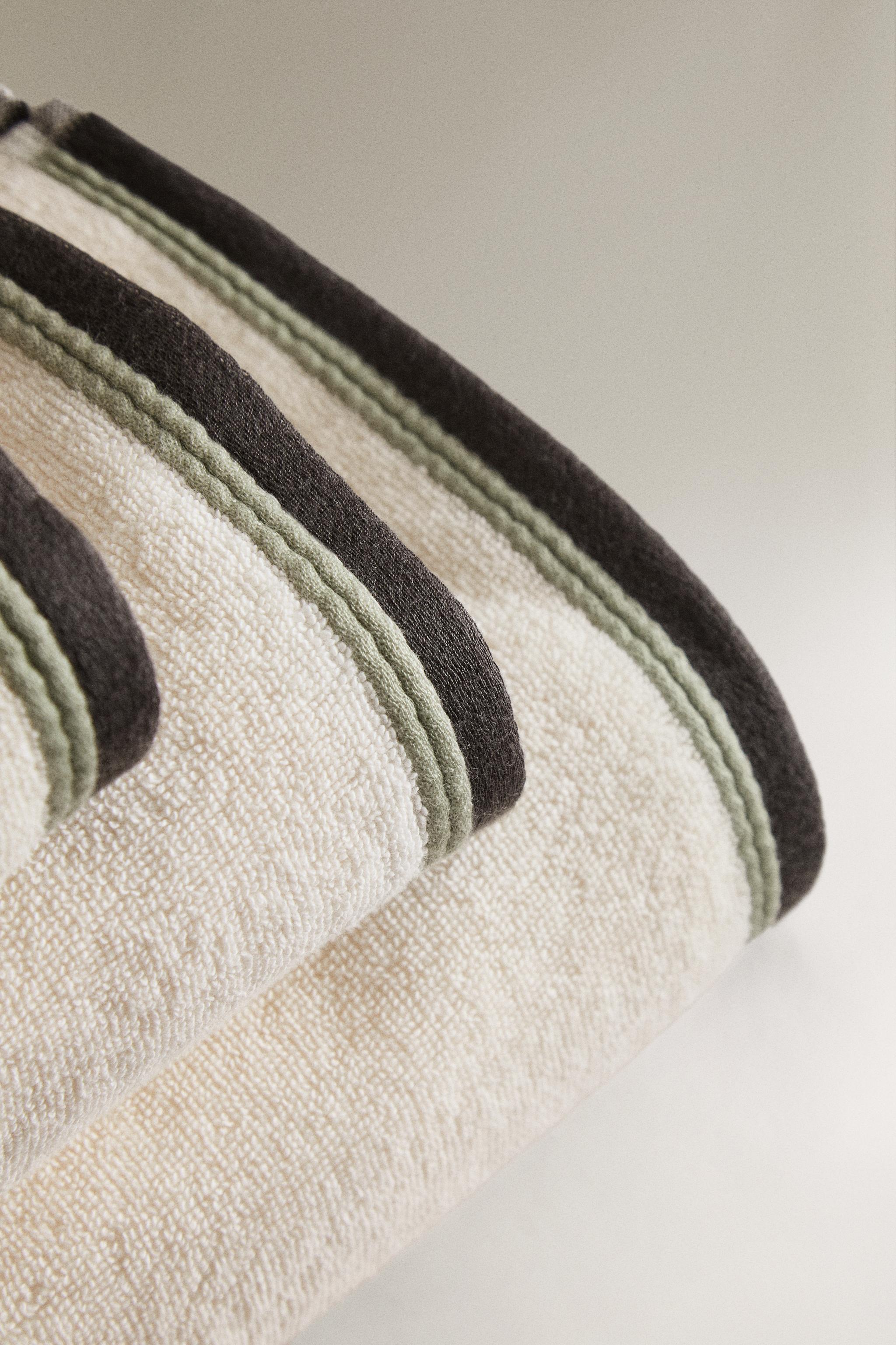 SERVIETTE DE BAIN BORDURE COULEUR